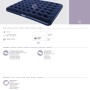Letto gonfiabile Bestway blu (203x152x22cm), ideale per campeggio e ospiti.