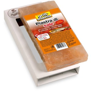 Set piastra di sale Grillmania per barbecue, per insaporire i cibi. Accessorio utensile.