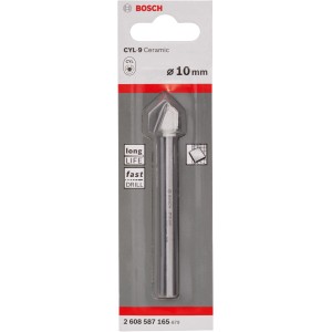 Punta per piastrelle Bosch CYL-9 Ceramic, 10 mm, per fori precisi.
