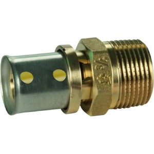 t.b.t. Raccordo a pressare in ottone, adatto per linee di pressione.