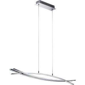 Lampadario a LED moderno t.b.t. in cromo, ideale come paralume elegante.