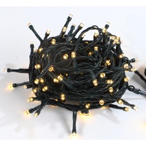 Catena luminosa da esterno con LED bianco caldo, avvolta.