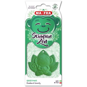 t.b.t. Profumatore auto MA-FRA Scimpan Zen, forma di scimmia verde.