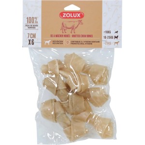 Zolux snack per cani ossi annodati da masticare, 6 pezzi, snack per cani per l'occupazione e la cura dentale.