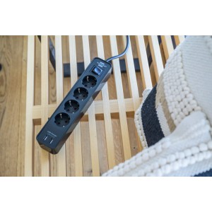 Multipresa 2 USB con interuttore Ecolor brennenstuhl® nero/nero