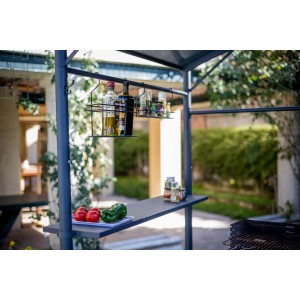 Tettoia barbecue in acciaio antracite 167x128 cm