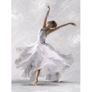 Dipinto di una ballerina in abito bianco, categoria Quadri.