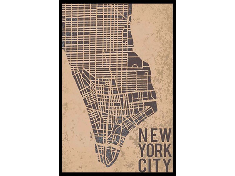 Stampa con cornice New York nero 40x60 cm