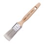 Pennello t.b.t. con manico in legno e setole grigie.