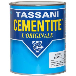 Barattolo Tassani Cementite, fondo di adesione bianco per smalti, 1 litro.