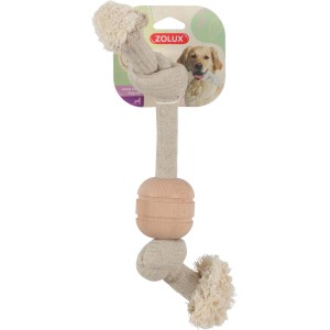 t.b.t. Giocattolo per cani in cotone e legno, a forma di osso.