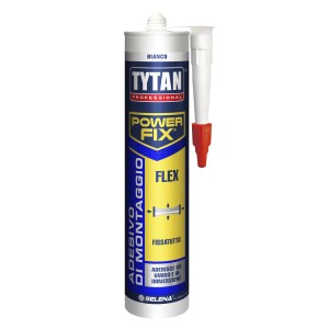Adesivo Tytan Power Fix Flex, ideale per diverse applicazioni di incollaggio.