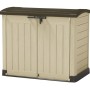 Box universale t.b.t. beige e marrone con ante chiudibili.