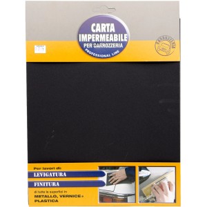 Carta abrasiva impermeabile t.b.t. per carrozzeria. Abrasivo per levigatura.