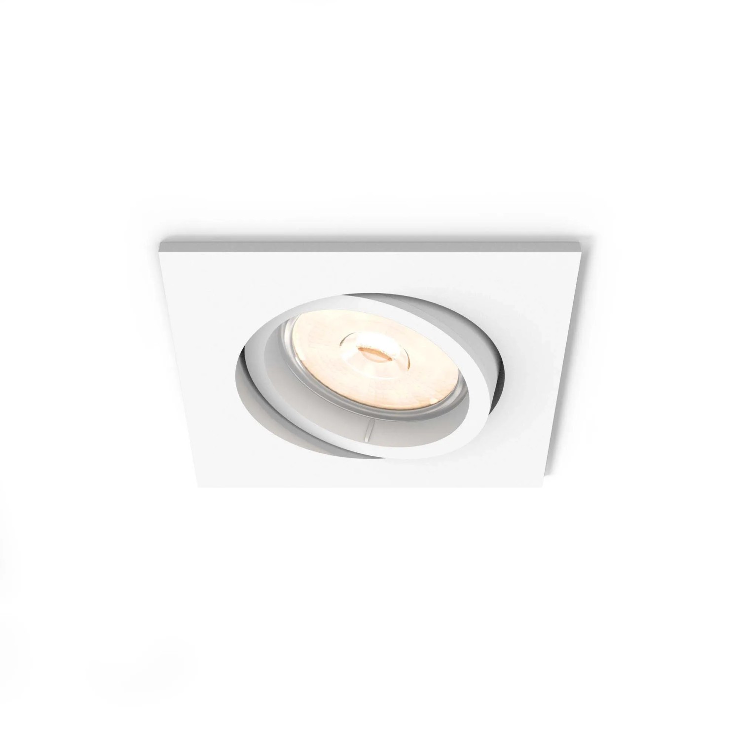 Faretto da incasso bianco t.b.t. con luce orientabile per illuminazione flessibile.