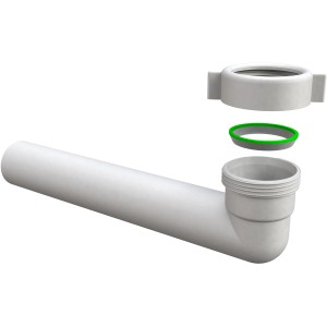 Tubo di prolunga sifone bianco con guarnizioni per idraulica.