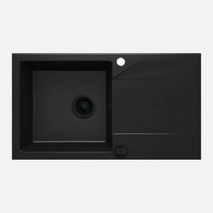 Lavello 1 vasca gocciolatoio Idrostile Banes 440x193 mm Nero