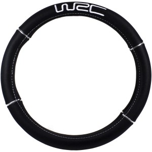 Coprivolante nero con logo WRC per accessori interni auto.