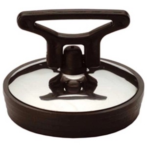 Tappi Sifon: Tappo sifone nero con maniglia per lavabi e lavandini.