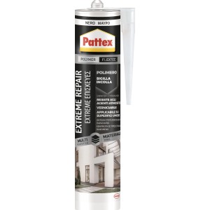 Cartuccia di Pattex Extreme Repair, sigillante polimerico nero per riparazioni.