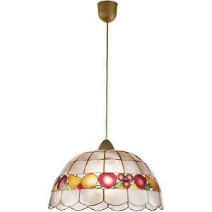Lampada a sospensione t.b.t. con decoro frutta per sala da pranzo e soggiorno