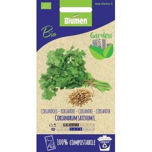 Semi di coriandolo biologici di Blumen per erbe aromatiche.