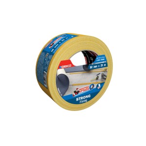 Nastro adesivo tessile giallo 'Geko' per fissaggi forti, 50mm x 25m.