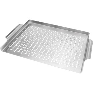 Piastra per grill Jamestown, 39,5x29cm, in acciaio inox con fessure per grigliare a basso contenuto di grassi.