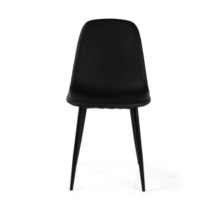 Sedia imbottita Jacky in ecopelle nera 43x55h48/86 cm