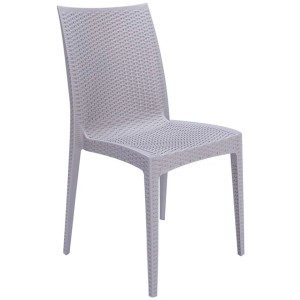 Sedia da giardino senza cuscino Bistrot rattan grigio perla 49x53x87 cm