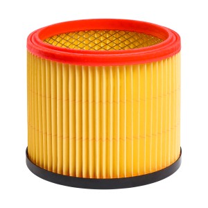 Filtro a cartuccia CMI, giallo, lavabile, per aspirapolvere solidi-liquidi.
