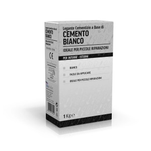 Confezione di t.b.t. Cemento Bianco, ideale per piccole riparazioni interne ed esterne.