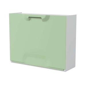 Scarpiera t.b.t. verde e bianca. Soluzione compatta per riporre le scarpe nell'ingresso.