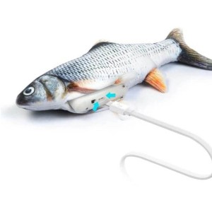 Magic Fish giocattolo per gatti pesce guizzante (32 cm) con cavo di ricarica USB.