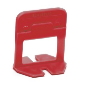 Distanziatore rosso t.b.t. per profili per piastrelle, 1,5 mm, per fughe uniformi.