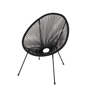 Sedia da giardino Mayport in acciaio e rattan nero