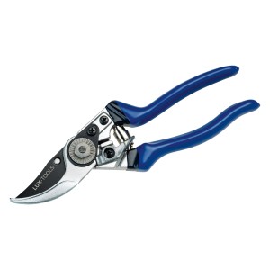 Cesoie per potatura LUX Bypass con manici blu e lama antiaderente.