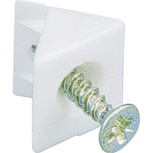 Stabilizzatore posteriore Hettich bianco (15 mm) con vite per accessori mobili.