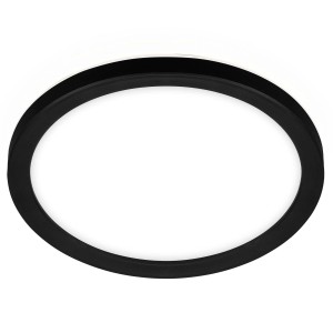 Plafoniera t.b.t. nera moderna con design ovale.