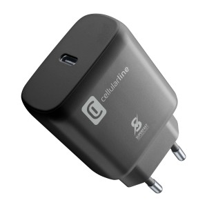 Caricabatterie nero t.b.t. Cellularline con porta USB-C.