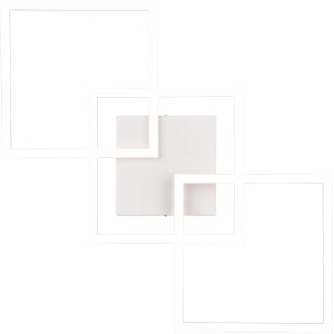 Plafoniera LED Trail moderna e orientabile in bianco opaco, 52,6x52,6 cm.