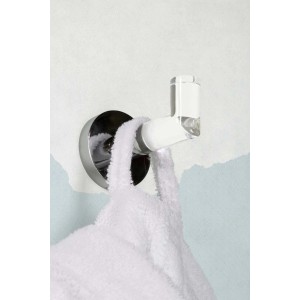 Porta asciugamani t.b.t. con asciugamano, cromo e acrilico.