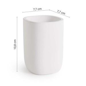 Portaspazzolini bagno Ylenia in resina bianco matt