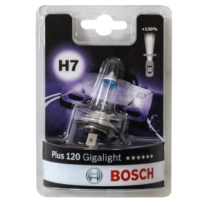 Lampada auto Bosch H7 Plus 120 Gigalight per anabbaglianti e abbaglianti