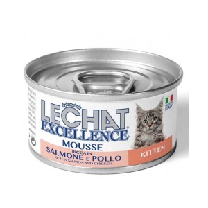 Cibo umido per gatti Monge Lechat Mousse salmone e pollo Kitten 85 gr