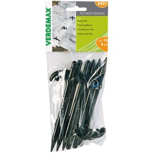 Picchetti fissateli VerdeMax, 6 pezzi, per fissare teli e reti da giardino.