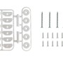 Kit di fissaggio per porte a soffietto t.b.t.: cursori, viti, accessori.