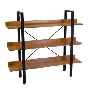 Scaffale in metallo e legno Achille 3 piani 120x28x108 cm