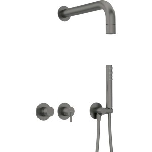 Set doccia incasso Idrostile Limonar con soffione 42 mm titanio