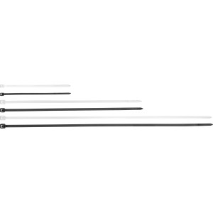 Set di fascette per cavi, 650 pezzi, in bianco e nero, varie dimensioni per il raggruppamento dei cavi.